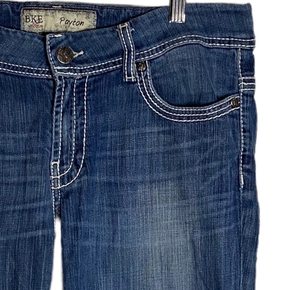 BKE Denim Payton Boot Cut Blue Jeans Mid Rise Textured 31 Short - Picture 5 of 14